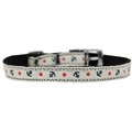 Pet Pal Anchors Nylon Dog Collar with Classic Buckle 0.37 in.White Size 14 PE814309